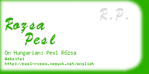 rozsa pesl business card